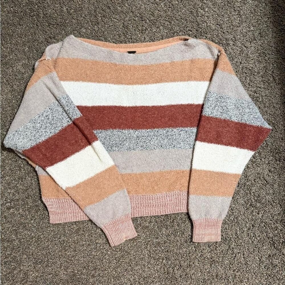 Free-people Women's Cream and Grey Jumper